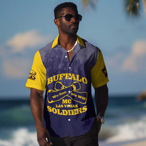 Personalized Buffalo Soldier Hawaiian Shirt African American Heroes - Navy Blue - African Pride