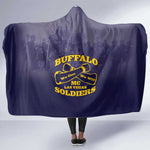 Buffalo Soldier Hooded Blanket African American Heroes - Navy Blue - African Pride