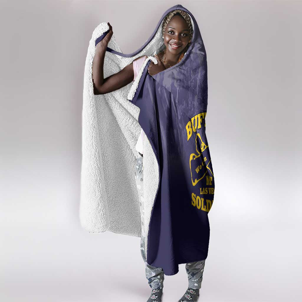 Buffalo Soldier Hooded Blanket African American Heroes - Navy Blue - African Pride