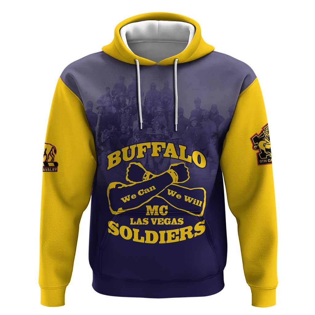 Personalized Buffalo Soldier Hoodie African American Heroes - Navy Blue - African Pride