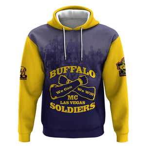 Personalized Buffalo Soldier Hoodie African American Heroes - Navy Blue - African Pride