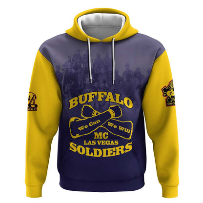 Personalized Buffalo Soldier Hoodie African American Heroes - Navy Blue - African Pride