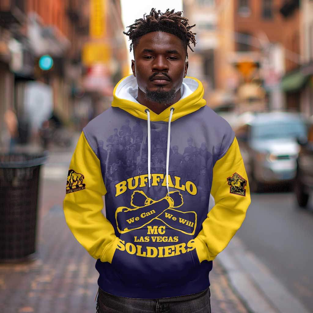 Personalized Buffalo Soldier Hoodie African American Heroes - Navy Blue - African Pride