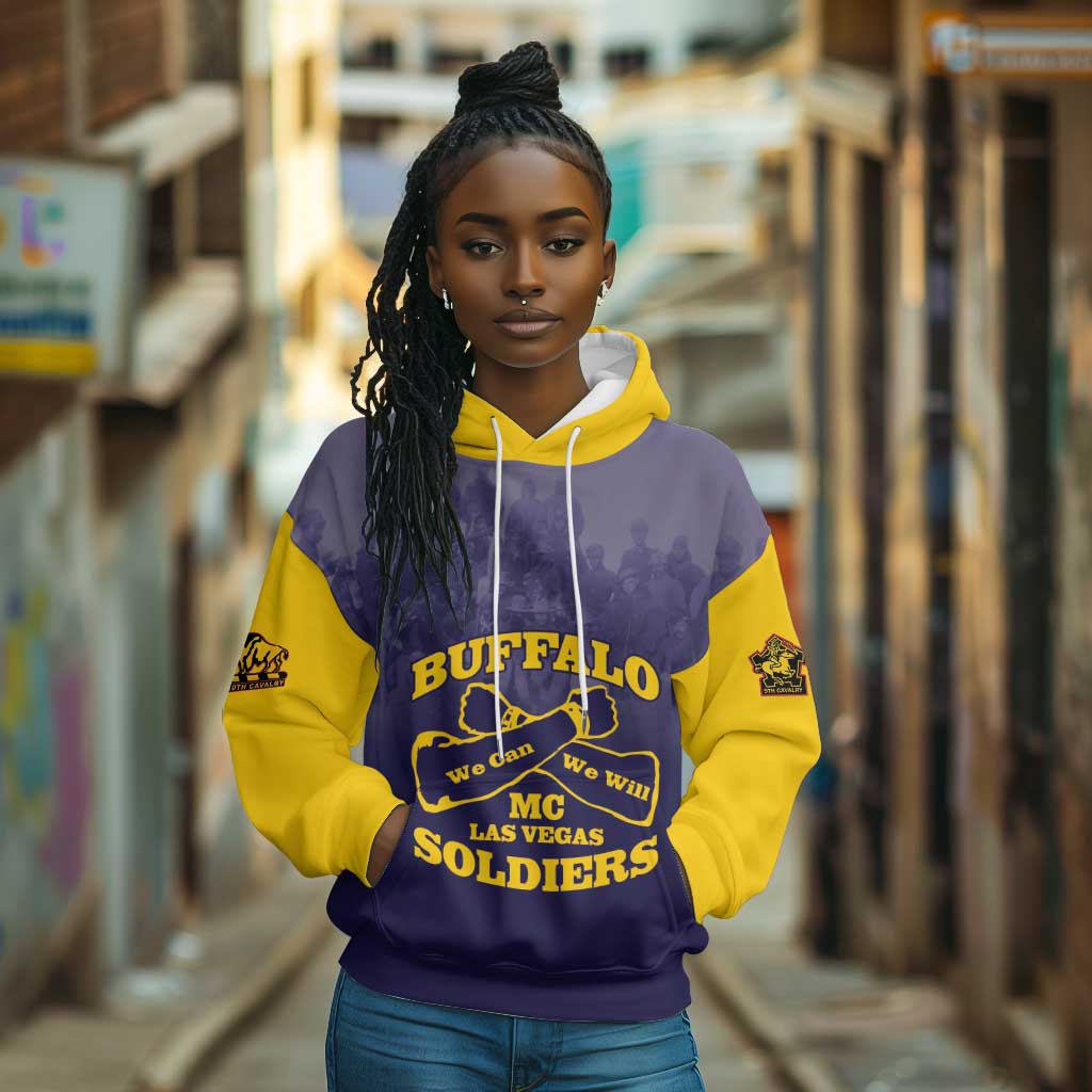 Personalized Buffalo Soldier Hoodie African American Heroes - Navy Blue - African Pride