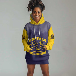 Personalized Buffalo Soldier Hoodie Dress African American Heroes - Navy Blue - African Pride