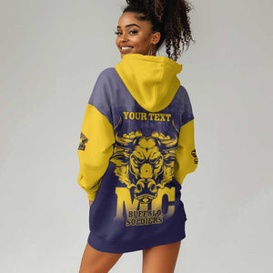 Personalized Buffalo Soldier Hoodie Dress African American Heroes - Navy Blue - African Pride