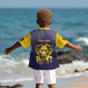 Personalized Buffalo Soldier Kid Hawaiian Shirt African American Heroes - Navy Blue - African Pride