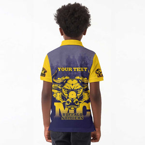 Personalized Buffalo Soldier Kid Polo Shirt African American Heroes - Navy Blue - African Pride