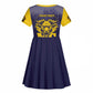 Personalized Buffalo Soldier Kid Short Sleeve Dress African American Heroes - Navy Blue - African Pride