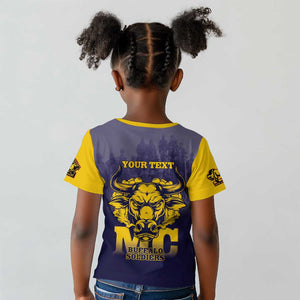 Personalized Buffalo Soldier Kid T shirt African American Heroes - Navy Blue - African Pride