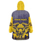 Personalized Buffalo Soldier Kid Wearable Blanket Hoodie African American Heroes - Navy Blue - African Pride