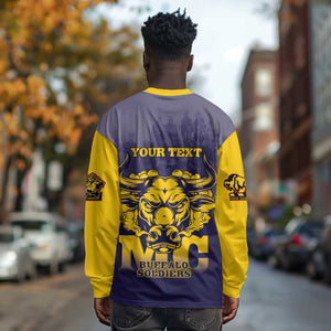 Personalized Buffalo Soldier Long Sleeve Shirt African American Heroes - Navy Blue - African Pride