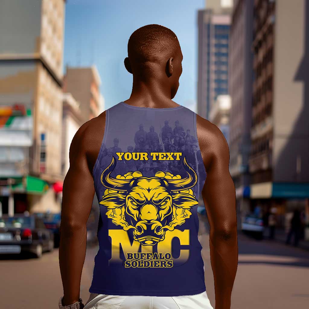 Personalized Buffalo Soldier Men Tank Top African American Heroes - Navy Blue - African Pride
