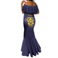Personalized Buffalo Soldier Mermaid Dress African American Heroes - Navy Blue - African Pride