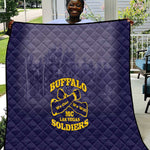 Buffalo Soldier Quilt African American Heroes - Navy Blue - African Pride