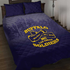Buffalo Soldier Quilt Bed Set African American Heroes - Navy Blue - African Pride