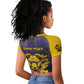 Personalized Buffalo Soldier Raglan Cropped T shirt African American Heroes - Navy Blue - African Pride