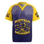 Personalized Buffalo Soldier Rugby Jersey African American Heroes - Navy Blue - African Pride