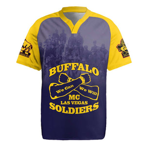 Personalized Buffalo Soldier Rugby Jersey African American Heroes - Navy Blue - African Pride