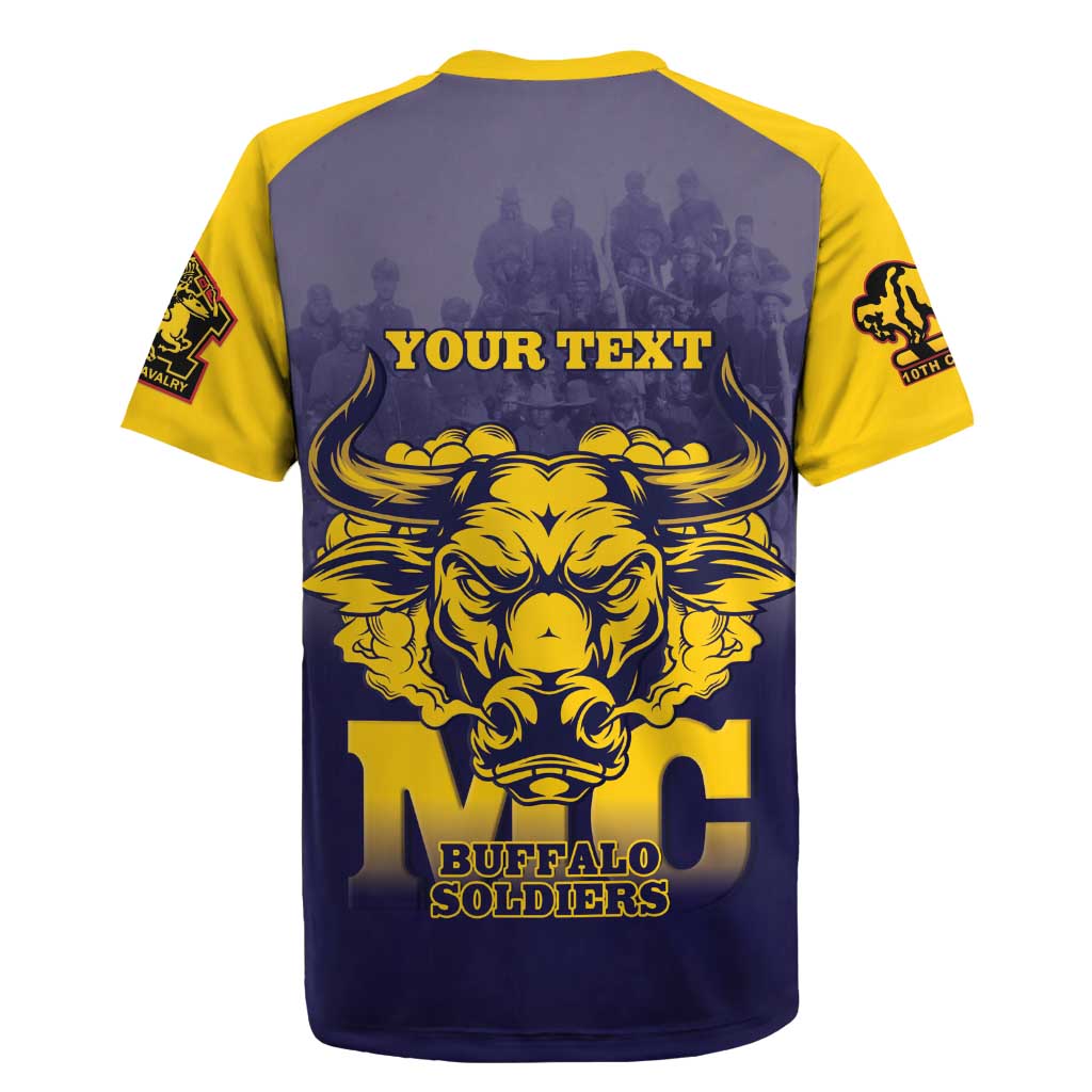 Personalized Buffalo Soldier Rugby Jersey African American Heroes - Navy Blue - African Pride