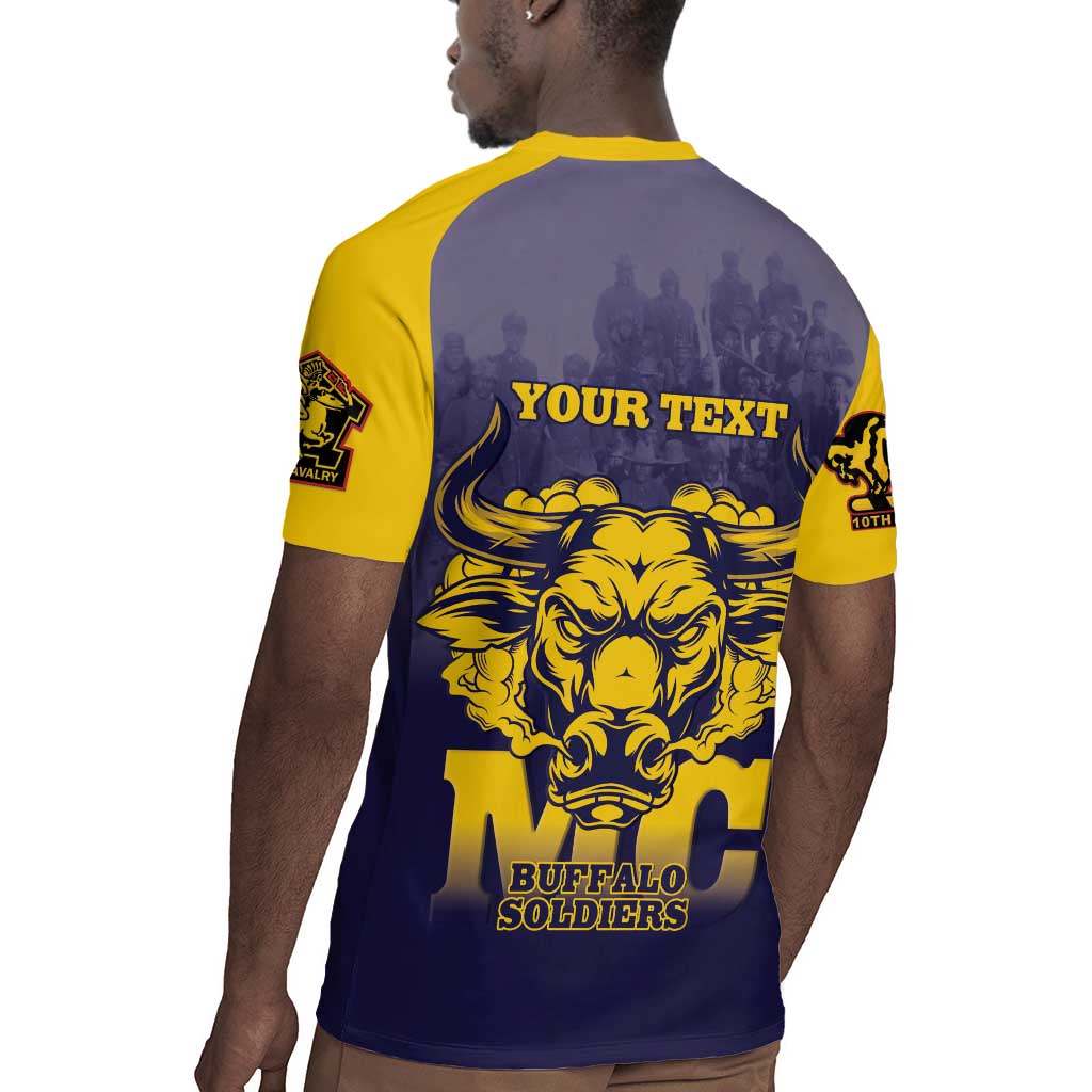 Personalized Buffalo Soldier Rugby Jersey African American Heroes - Navy Blue - African Pride