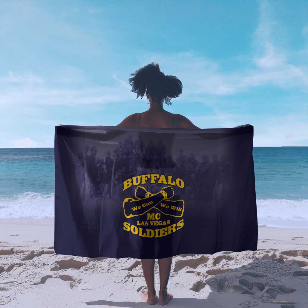 Buffalo Soldier Sarong African American Heroes - Navy Blue - African Pride