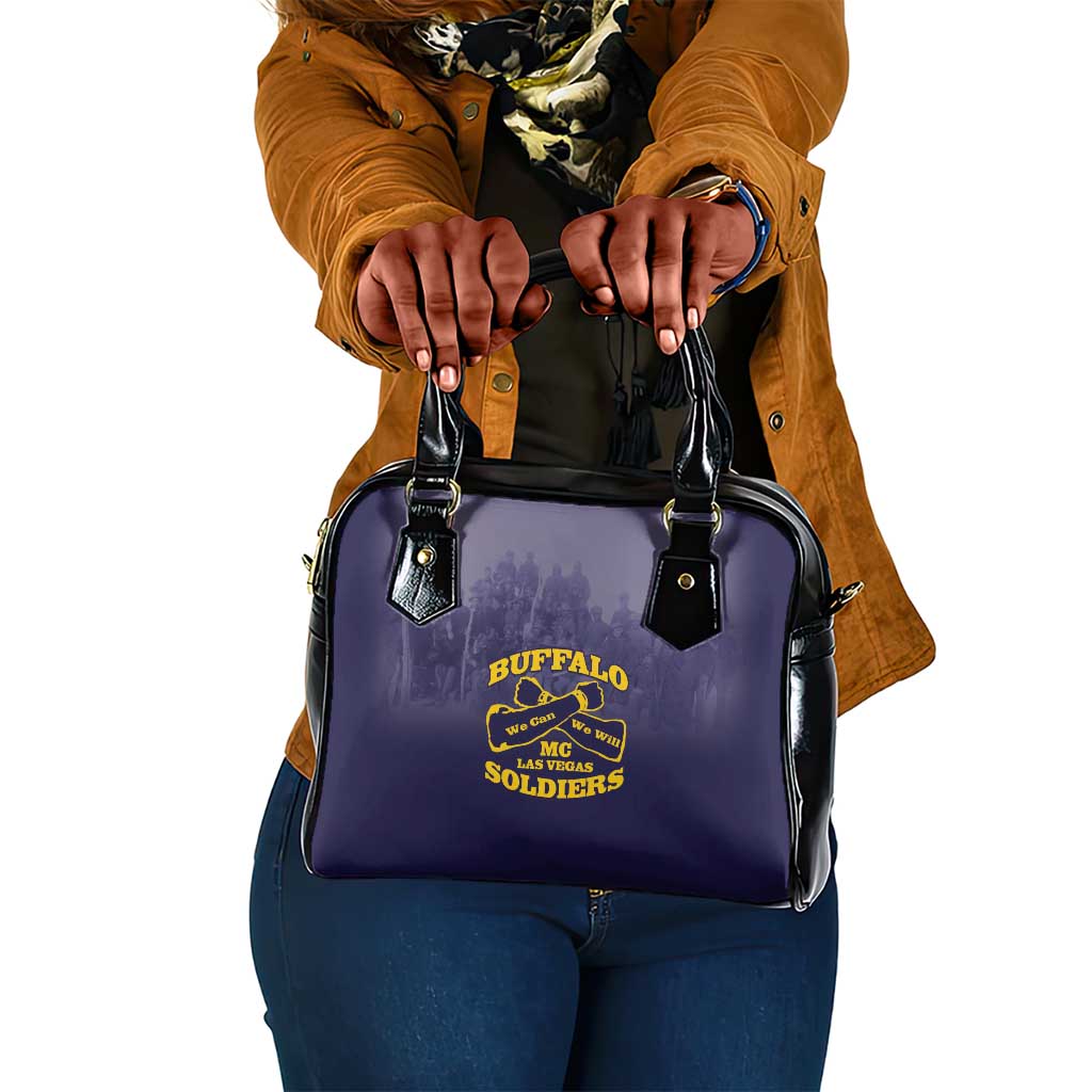 Buffalo Soldier Shoulder Handbag African American Heroes - Navy Blue - African Pride