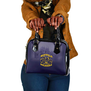 Buffalo Soldier Shoulder Handbag African American Heroes - Navy Blue - African Pride