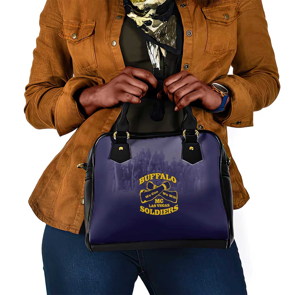 Buffalo Soldier Shoulder Handbag African American Heroes - Navy Blue - African Pride