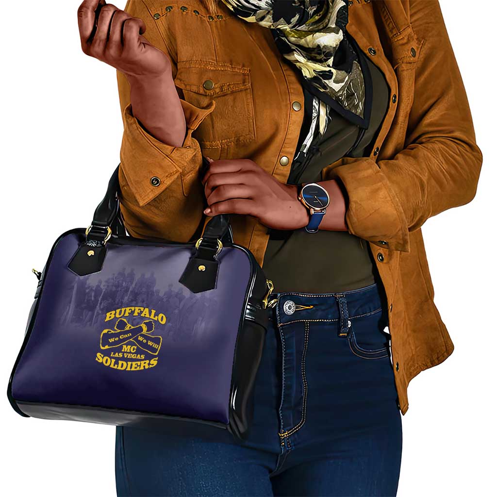 Buffalo Soldier Shoulder Handbag African American Heroes - Navy Blue - African Pride
