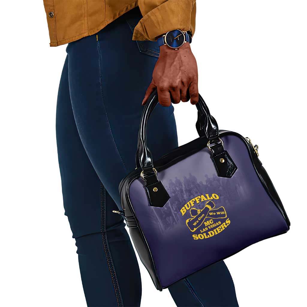 Buffalo Soldier Shoulder Handbag African American Heroes - Navy Blue - African Pride