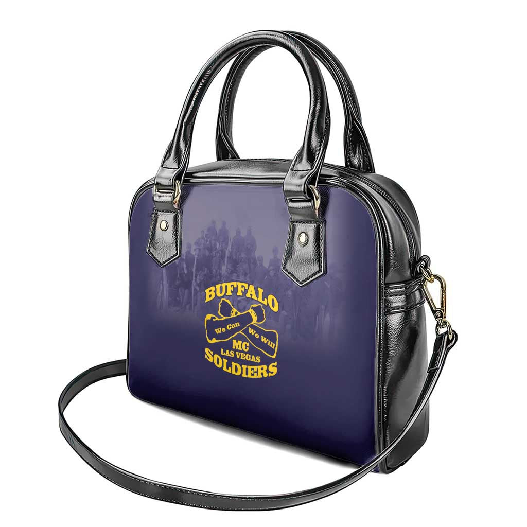 Buffalo Soldier Shoulder Handbag African American Heroes - Navy Blue - African Pride