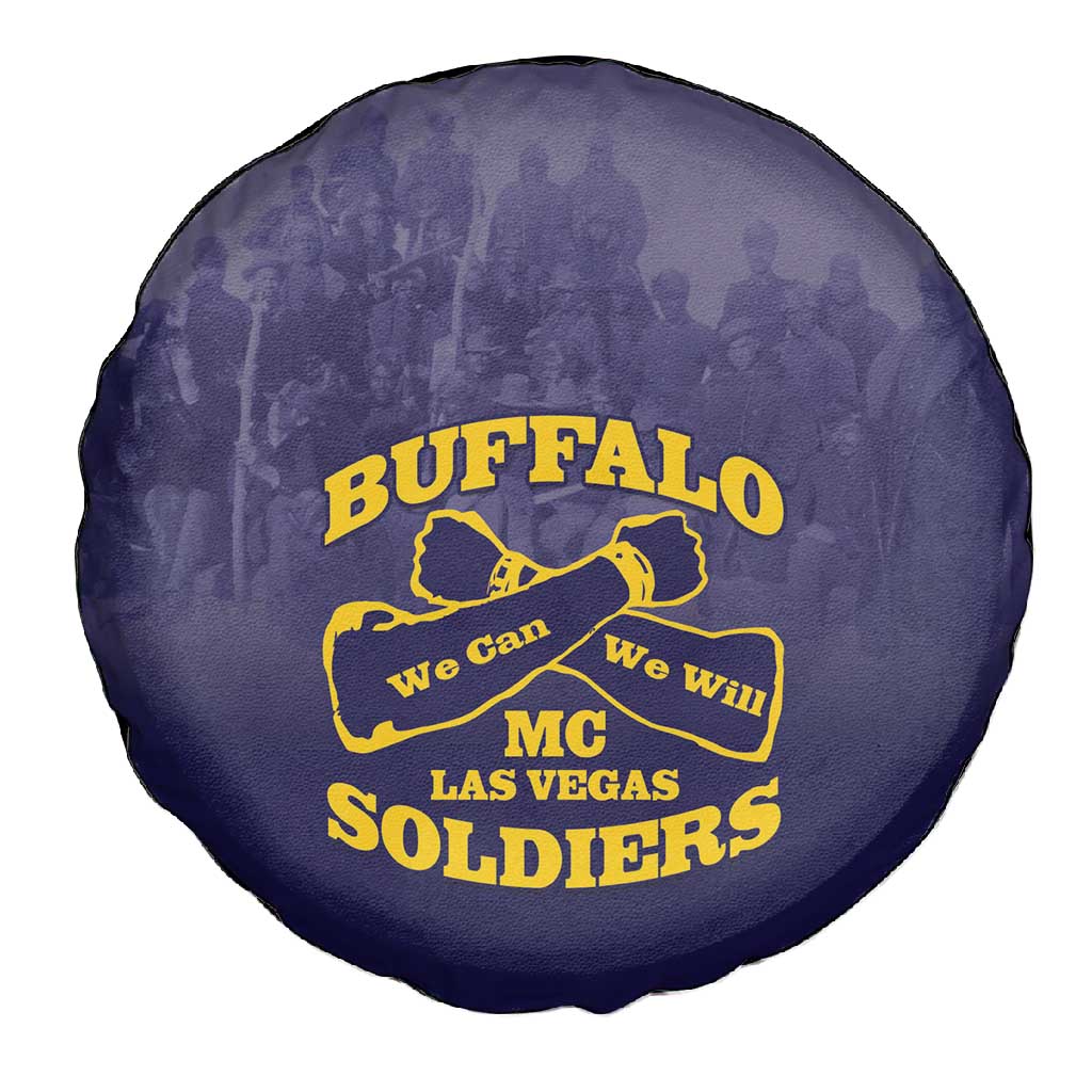 Buffalo Soldier Spare Tire Cover African American Heroes - Navy Blue - African Pride