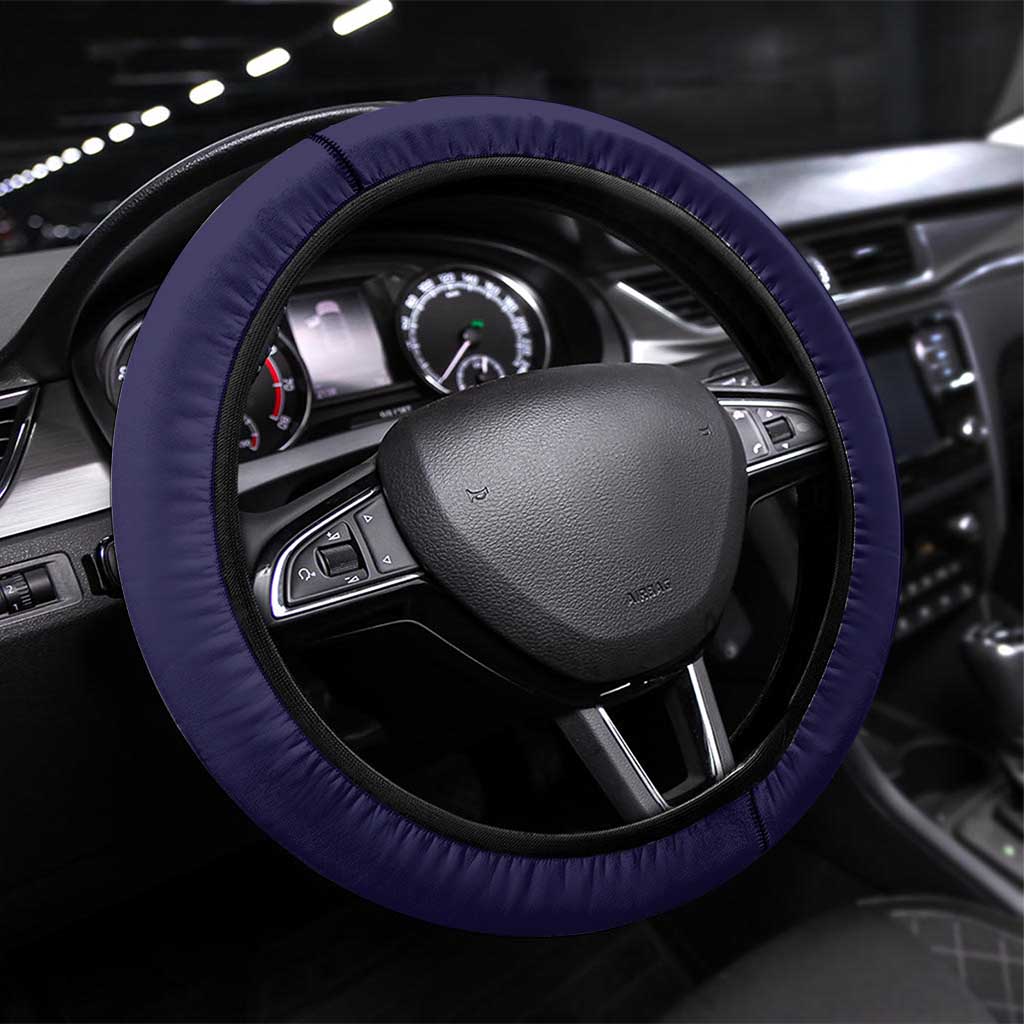 Buffalo Soldier Steering Wheel Cover African American Heroes - Navy Blue - African Pride