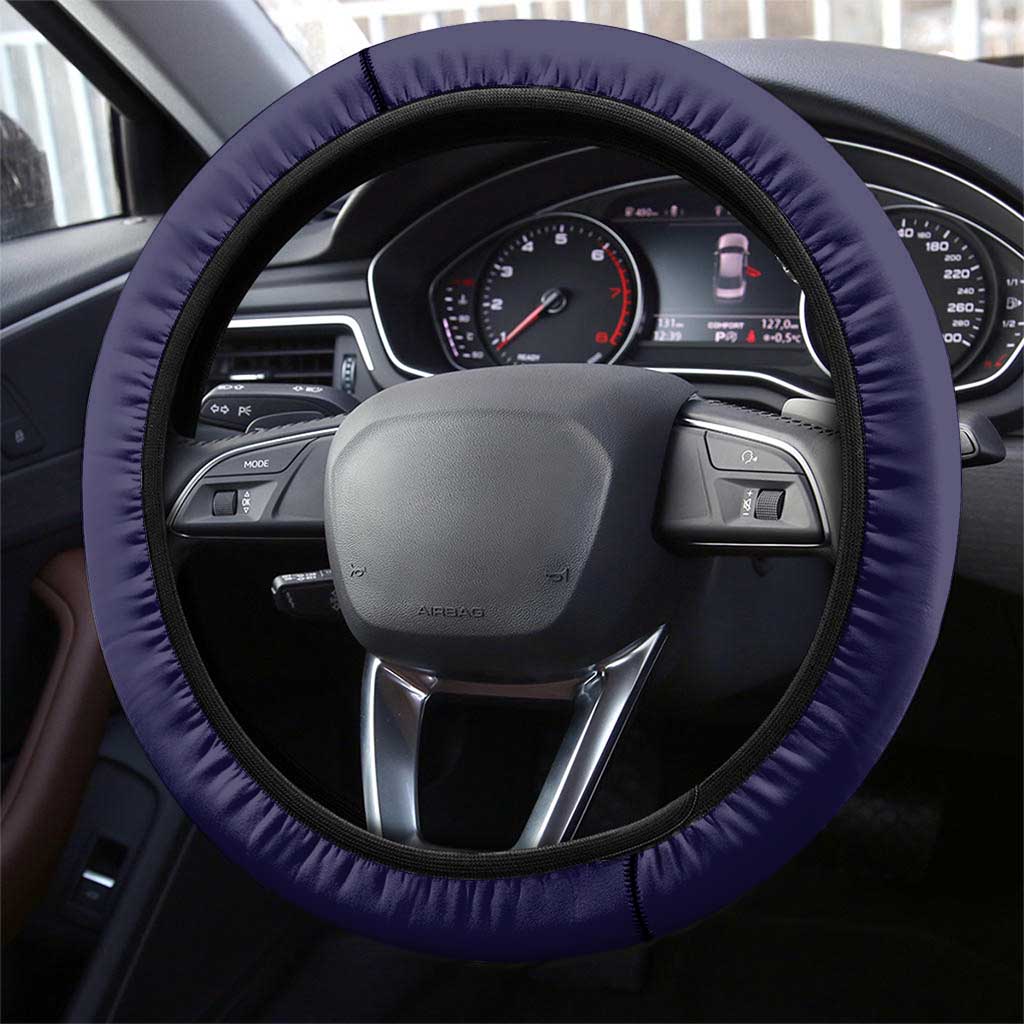 Buffalo Soldier Steering Wheel Cover African American Heroes - Navy Blue - African Pride
