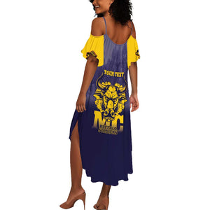 Personalized Buffalo Soldier Summer Maxi Dress African American Heroes - Navy Blue - African Pride