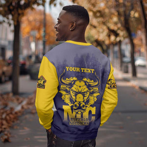 Personalized Buffalo Soldier Sweatshirt African American Heroes - Navy Blue - African Pride