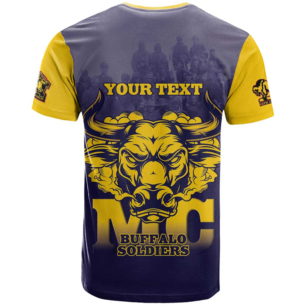Personalized Buffalo Soldier T shirt African American Heroes - Navy Blue - African Pride