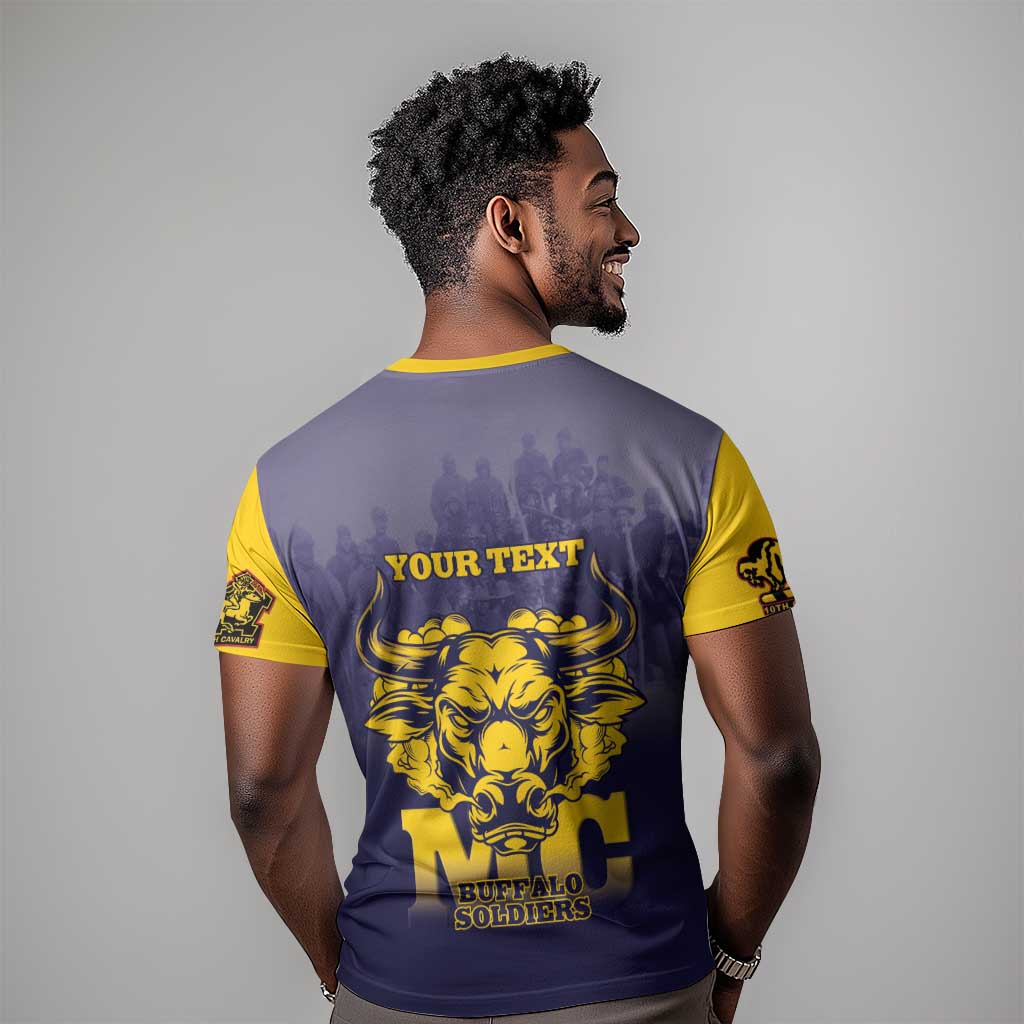 Personalized Buffalo Soldier T shirt African American Heroes - Navy Blue - African Pride