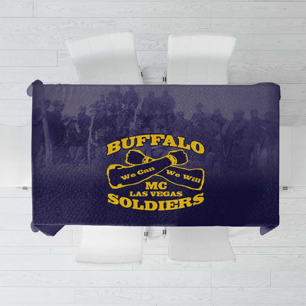 Buffalo Soldier Tablecloth African American Heroes - Navy Blue - African Pride