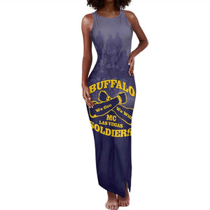 Personalized Buffalo Soldier Tank Maxi Dress African American Heroes - Navy Blue - African Pride