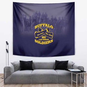 Buffalo Soldier Tapestry African American Heroes - Navy Blue - African Pride