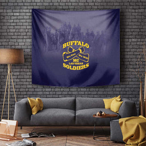 Buffalo Soldier Tapestry African American Heroes - Navy Blue - African Pride
