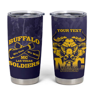 Personalized Buffalo Soldier Tumbler Cup African American Heroes - Navy Blue - African Pride