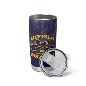 Personalized Buffalo Soldier Tumbler Cup African American Heroes - Navy Blue - African Pride