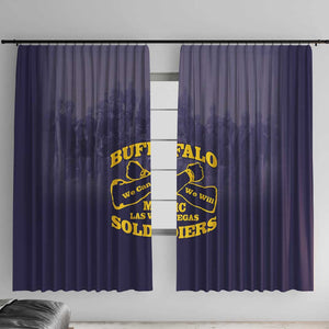 Buffalo Soldier Window Curtain African American Heroes - Navy Blue - African Pride