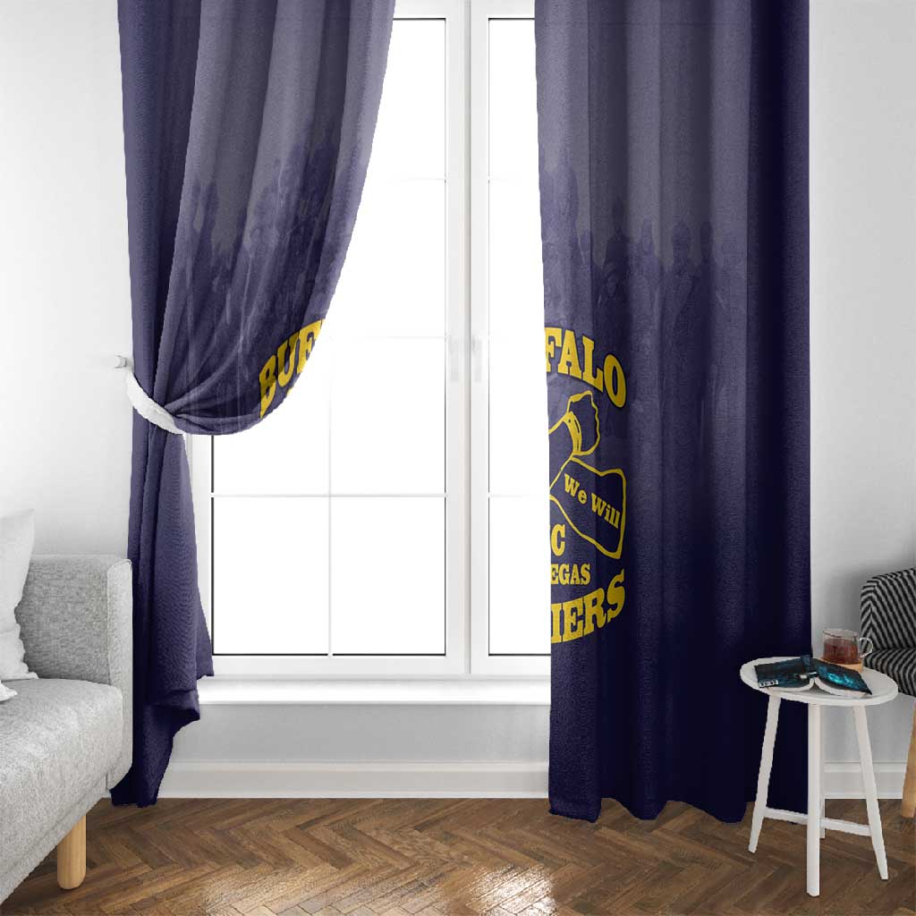 Buffalo Soldier Window Curtain African American Heroes - Navy Blue - African Pride