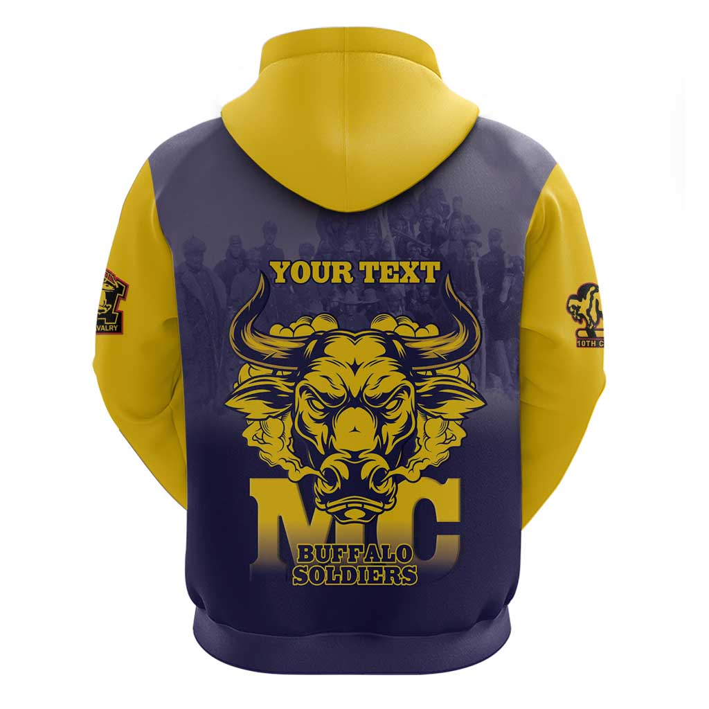 Personalized Buffalo Soldier Zip Hoodie African American Heroes - Navy Blue - African Pride