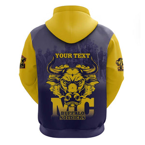 Personalized Buffalo Soldier Zip Hoodie African American Heroes - Navy Blue - African Pride