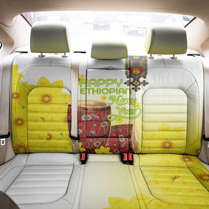 Melkam Enkutatash Ethiopian Back Car Seat Cover Kebero Drum With Adey Abeba Flower - African Pride